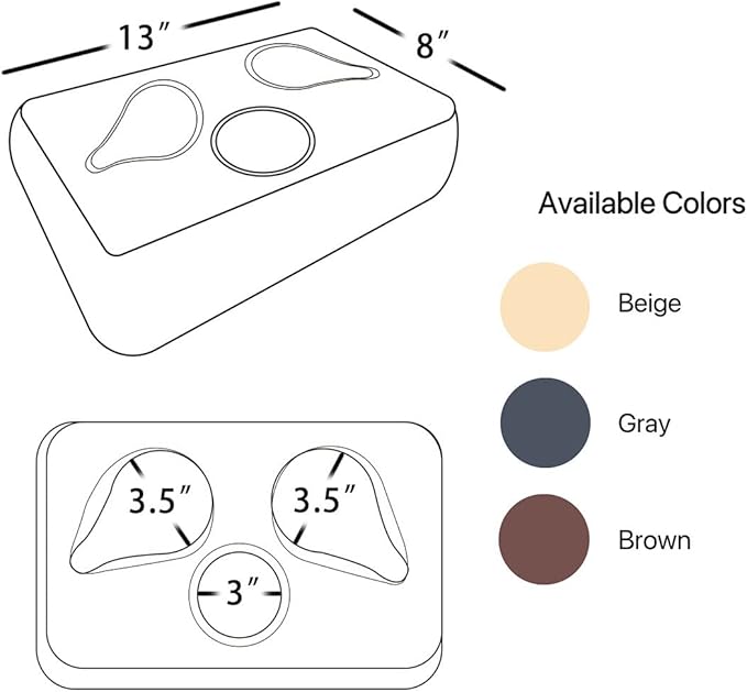 Couch Cup Holder Pillow, Couch Drinks Remotes Holder for Center of Couch, for Sofa, Bed, RV, Car (Brown)