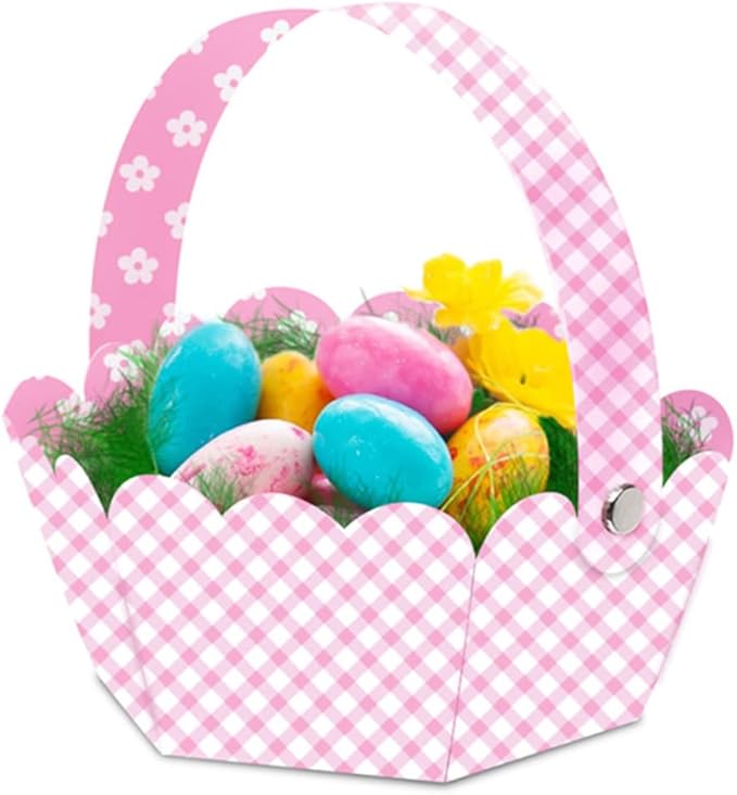 Mikinona 12pcs Adorable Easter Baskets for Storage and Chick Designs for Easter Hunts and Seasonal Decor