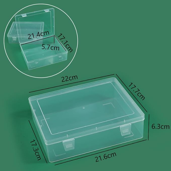 Clear Plastic Storage Box with Lid, Transparent Organizer Container for Drawer, Desk, Kitchen, Bathroom and Small Item Storage
