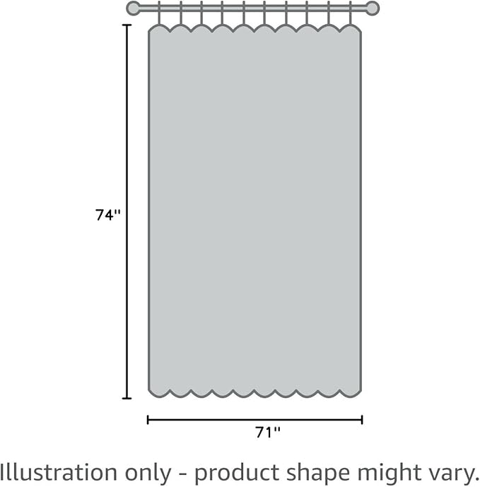 No Hook PEVA Shower Curtain or Liner - 8G Heavy Duty Grey Bathroom Shower Curtain No Hooks Required, Waterproof Plastic & PVC Free, Standard Size 71 x 74, Dark Gray