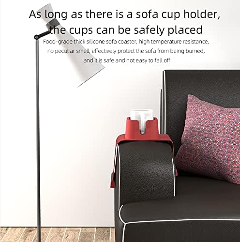 vodvob Couch Cup Holder,Anti-Spill Sofa Cup Holder Silicone Coaster,Suitable for Sofa Recliner Armchairs,Gray