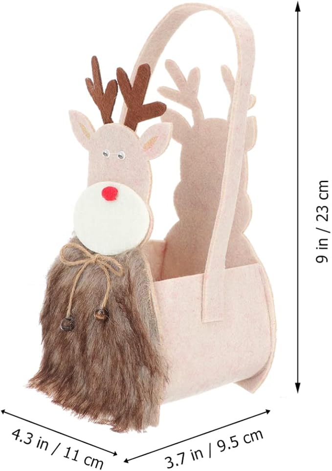 Yardwe 2pcs Christmas Candy Holder Storage Basket Cartoon Design Xmas Treat Bags Portable Decorative Christmas Baskets for Cookies Sweets and Treats for Holiday Festivities