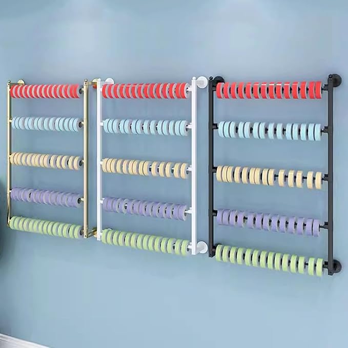 GTPBAO Wall Mounted Ribbon Display Rack, 5-Layer White Wrapping Paper Storage Holder for Flower Shop, Craft Room, Cake Shop (Size : 70x75cm/27.6x29.5in), 01012