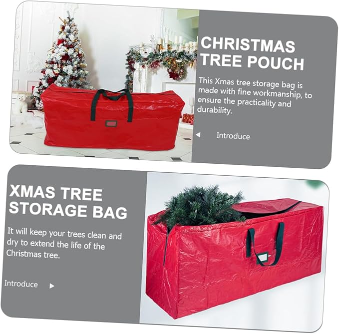 Large Christmas Tree Storage Bag Organizer with Handles Holiday Tree Storage for Bulky Items Easy Closure Zipper Protects From Moisture Damage