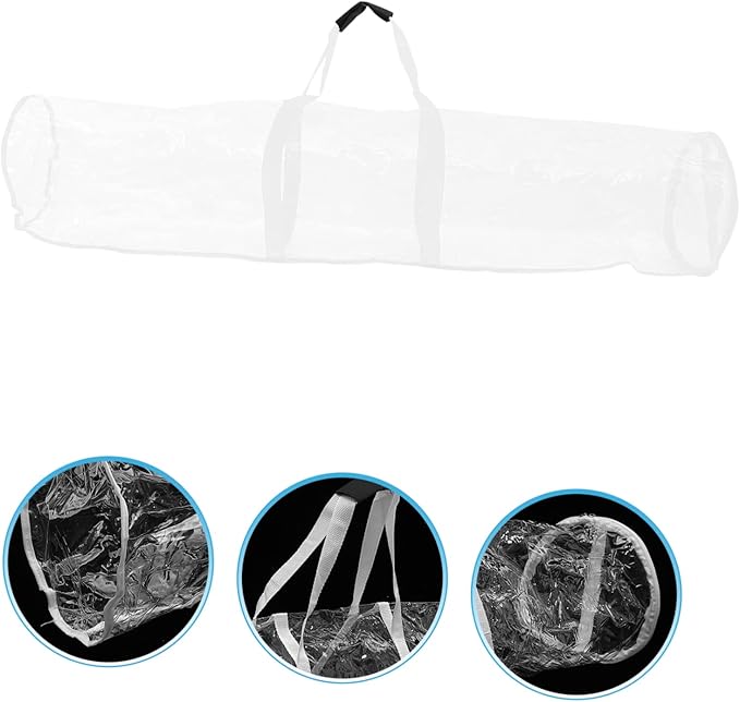 Garneck Christmas Wrapping Paper Storage Organizer Bag Clear Container Zipper Packing Paper Holder for Easy Holiday Wrap Storage