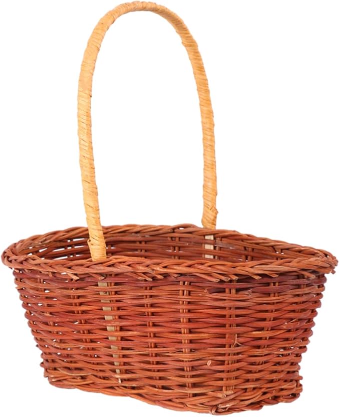 Luxshiny 2pcs Rectangular Easter Basket Mini Storage Holder Handle for and Storage for Home and Kindergarten Decoration