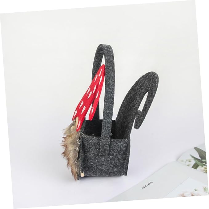 PRETYZOOM 2pcs Christmas Candy Baskets Felt Cloth Storage Baskets for Festive Desktop Decor Santa and Snowman Design for and