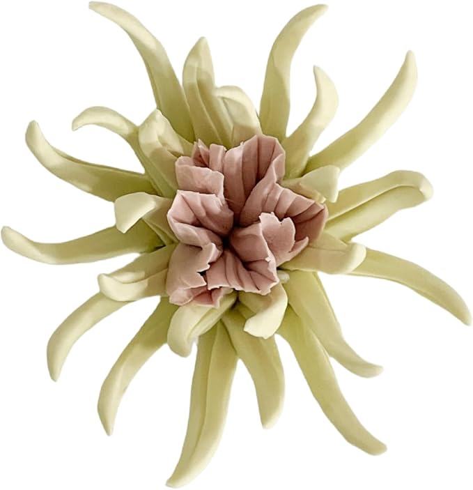 Butterfly Flower, 2.76" 3D Handmade Porcelain Flower Wall Art Decor, 3D Ceramic Flower Wall Decor, Home Office Decor, Unique Gift for Home Office Decor,Girls (Yellow)