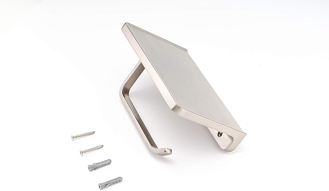 Linkaa Brushed Nickel Toilet Paper Holder with Shelf,Wall Mount Bath Tissue Holder with Phone Holder, Rust-Proof,Bathroom Accessories Storage Shelf for Cell Phone(Brushed Nickel)