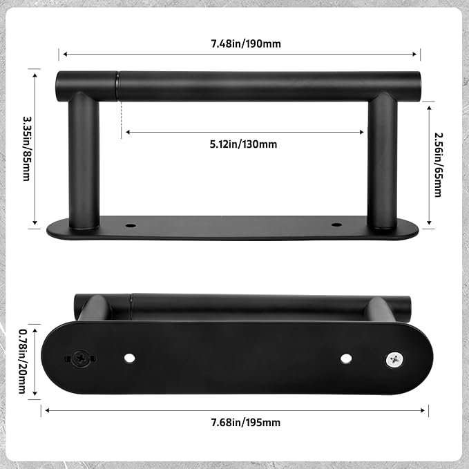 Matte Black Toilet Paper Holder Wall Mount - Double Post Pivoting Bathroom Tissue Holder, 304 Stainless Steel Rustproof - Adhesive or Screw in Wall Toilet Paper Roll Holder, Commercial & Home Use
