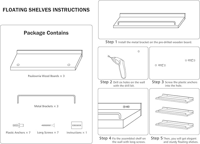 RYOFOBETTO 22 inches Long Floating Shelves, Bathroom Decor Shelves Over Toilet, Farmhouse Wall Shelves for Living Room, Bedroom, Picture Frames, Plants, Kitchen, Set of 3 (White)
