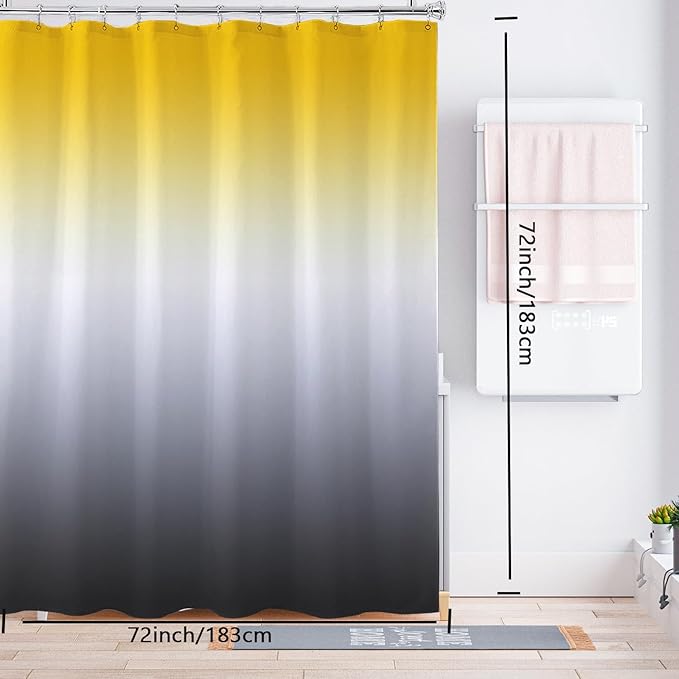 LLSCL Fabric Shower Curtain Liner with Magnets, Waterproof Hotel Quality, 72 x 72 Machine Washable