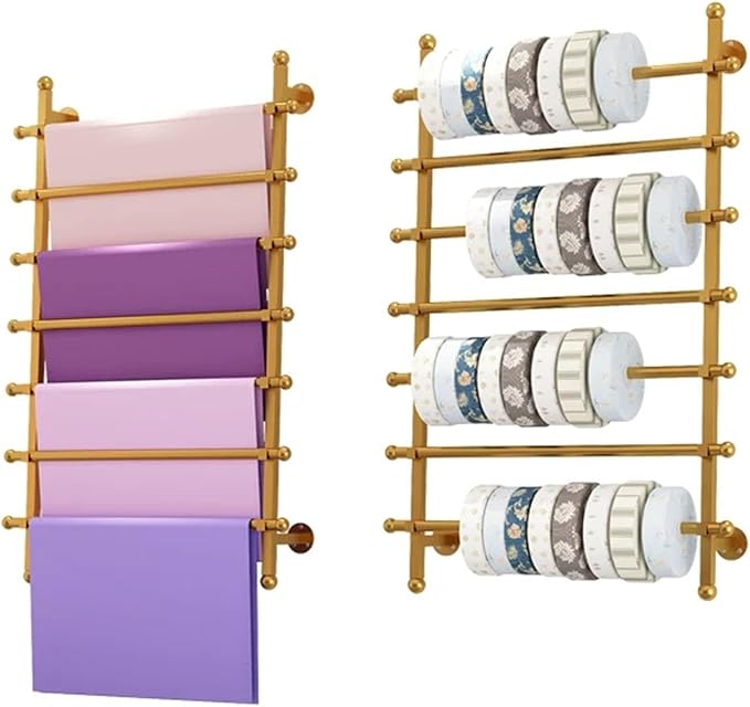 GTPBAO Metal Scarf Display Rack, Multipurpose Ribbon Holder for Home & Shop - Wall Shelf for Gift Wrapping, Height 120cm(Wide 80cm/31.5in)