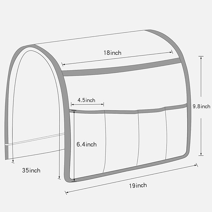 NB Sofa Armrest Organize Remote Holder Bedside Caddy Organizer With 5 Pockets,Non-Slip Couch Remote Control Holder Couch Armchair Caddy Accessories (Beige, 35''X18'')