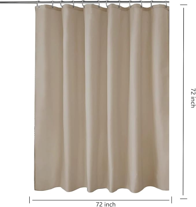 LLSCL Fabric Shower Curtain Liner with Magnets, Waterproof Hotel Quality, 72 x 72 Machine Washable