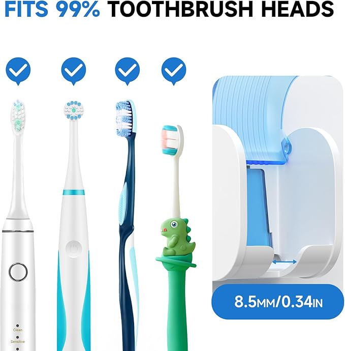 Toothbrush Holders for Bathrooms【Upgrade Single Slot Design】 Toothbrush Holder Wall Mounted with Cover Moisture-Proof and Dust-Proof Toothbrush Storage Organizer for Shower Family and Travel 4PCS