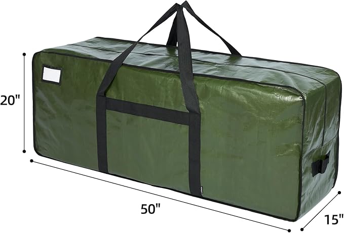 HOMEST Christmas Tree Storage Bag, Fits for 4.5-7ft Xmas Artificials, Zippered Bag with Reinforced Carrying Handles, Green (Bag Only)