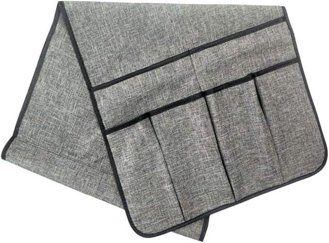 IPENNY Cotton Linen Sofa Couch Remote Control Holder Chair Armrest Caddy Pocket Organizer Storage Bag for Cellphone Tablet Notepad Book Magazines DVD Eyewears Drinker Snacks Holder Pouch