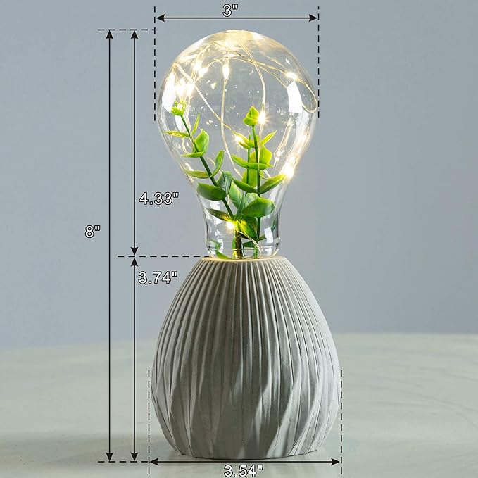 walsport Table Lamp Edison Bulb Night Lights, Concrete Cement Grey Base Nightstand Bedside Lamp, Industrial Minimal Style for Cafe Shop Home Decor Christmas Birthday Gift
