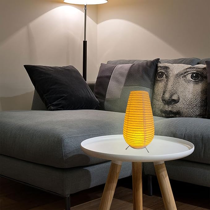 YY YEARCHY Table Lamp Paper Lamp Standing Lamps with Rice Paper Shade for Bedroom Livingroom (1, 10.43"x 5.71")