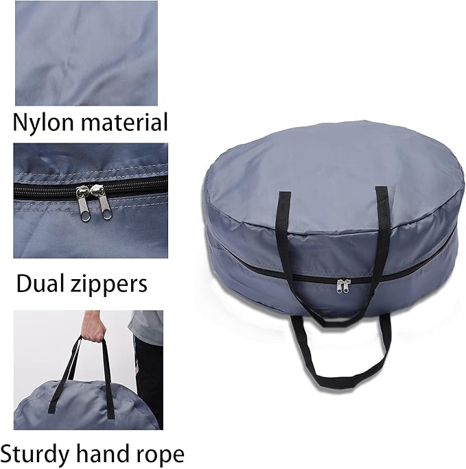 2pcs Christmas Wreath Storage Bag 36in, Garland Wreaths Container Water Resistant Holder with Front Dual Zippered & Reinforced Handle, Moving Totes, Under The Bed Garage Storage