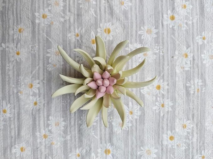 Yimi Flower, 2.76" 3D Handmade Porcelain Flower Wall Art Decor, 3D Ceramic Flower Wall Decor, Home Office Decor, Unique Gift for Home Office Decor,Girls (Yellow)