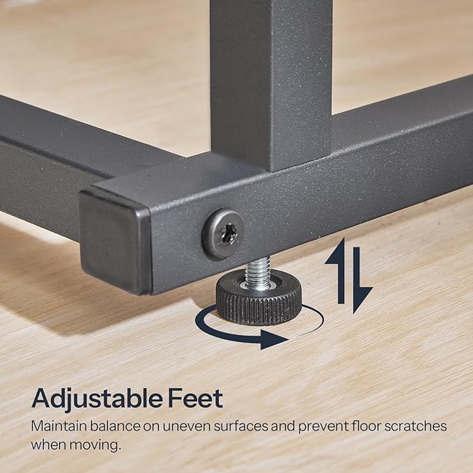 HOOBRO C-Shaped End Table with Charging Station, Adjustable Height Sofa Tray Side Table, Slide Under Couch Arm Table, Small C Side Table for Small Space in Living Room, Bedroom, Black BB71USF01