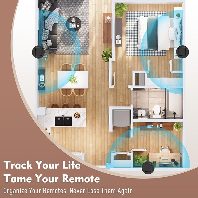 YYILIS 6.5 Ft Magnetic Remote Control Holder, 3 Pack Stretchy Remote Control Tether Wall Mount with Adjustable Leash and Strong Double N52 Magnets for TV/AC/Light/Fan, Home & RV Organizer Supply