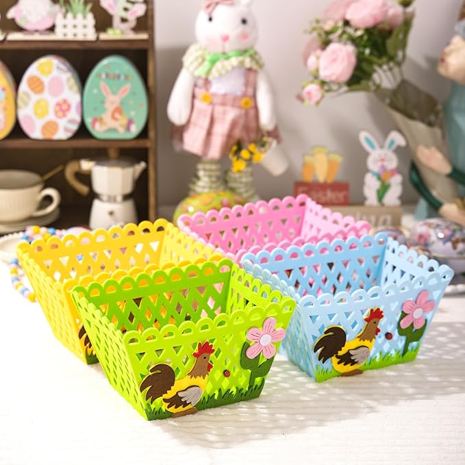 Colorful Rooster Holiday Bag Funny Storage Basket for Eggs and Candy Perfectly for Holiday Party Supplies
