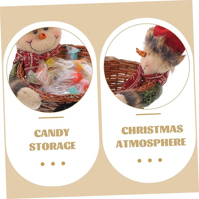 Claus Reindeer Snowman Christmas Balls Ornaments Party Storage Basket Random Style