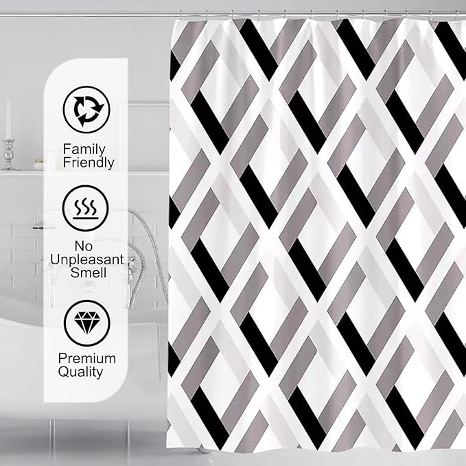 LLSCL Fabric Shower Curtain Liner with Magnets, Waterproof Hotel Quality, 72 x 72 Machine Washable