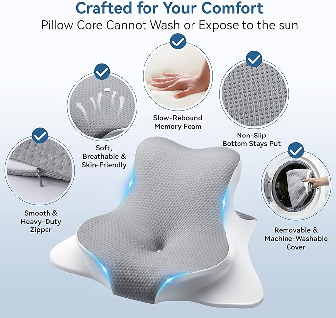 Ergonomic Memory Foam Reading Pillow - Wedge Back & Neck Support for Bed, Sofa & Floor - Relieves Acid Reflux, Back Pain & Arm Fatigue for Gamers, Readers & Nursing Moms (Washable Cover)