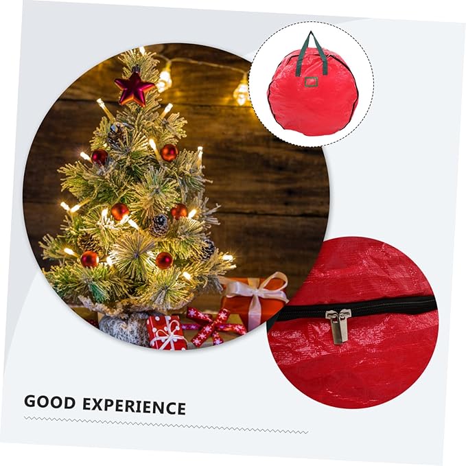 Garneck 2pcs Double Layer Xmas Wreath Storage Bag with Handles Container for Wreaths Design for Holiday Decorations Zippered Organizer for Convenient Storage