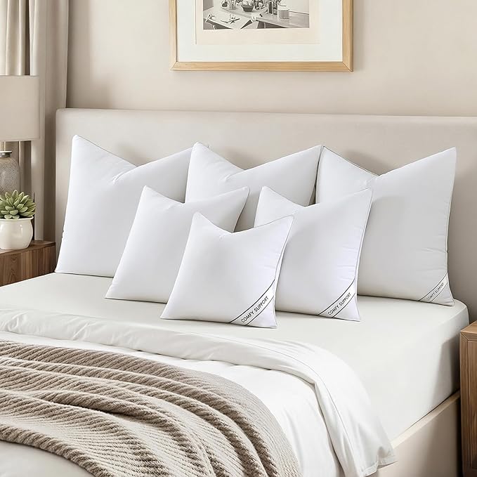 MIULEE 20x20 Inch Pillows Inserts, Pack of 2 Down Alternative Virgin Filling Comfy Support Throw Pillows for Sofa Couch Bed