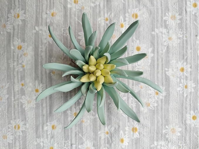 Yimi Flower, 4.72" 3D Handmade Porcelain Flower Wall Art Decor, 3D Ceramic Flower Wall Decor, Home Office Decor, Unique Gift for Home Office Decor,Girls (Light Green)