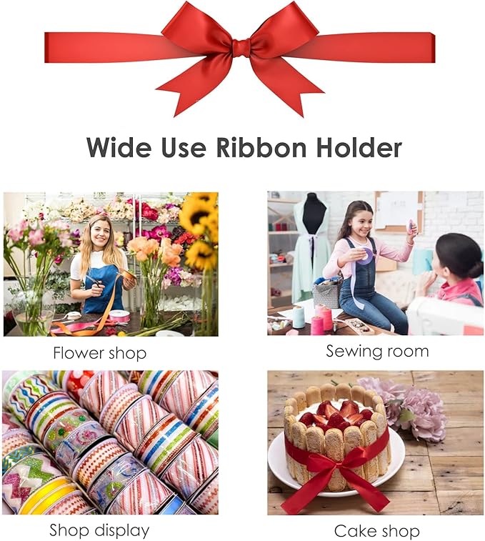 Free Standing Wooden Gift Wrapping Paper Storage Holder,Home Studio Ribbon Organizer Display Rack, Easy to Assemble(40x65cm)