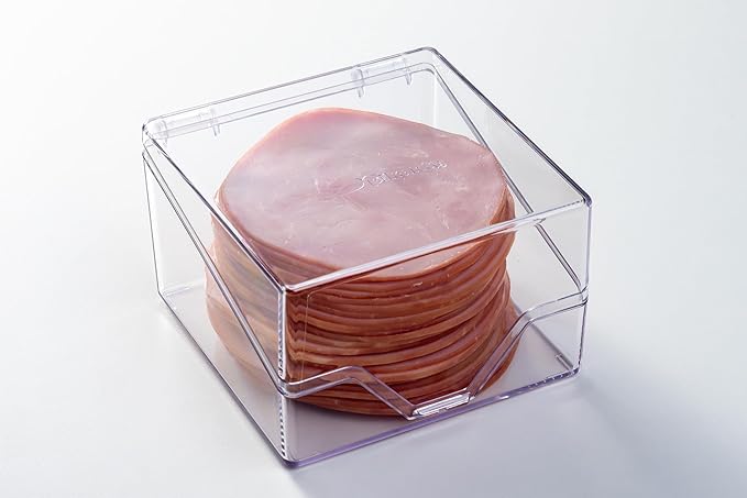 Pikanty Mini Deli Keeper | Food Storage Container with Hinged Lid | Small Cold Cuts and Cheese Organizer for Refrigerator | Dishwasher Safe | Made in USA
