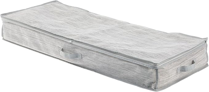 mDesign Long Gift Wrapping Organizer with Handles - Wrapping Paper Holder for Christmas and Holiday Giftwrap - Zipper Closure Storage Bag Container - Taupe/Tan