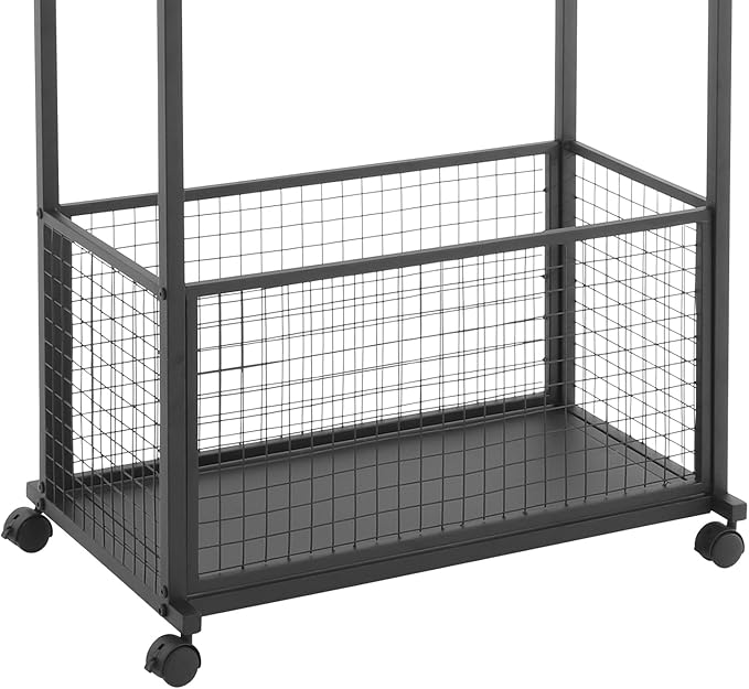 16 Tier Double-sided Ribbon Holder Organizer Rack 26.38 * 12.6 * 59.06in Multifunctional Flower Wrapping Paper Storage Stand Black for Flower Shops, Craft Rooms
