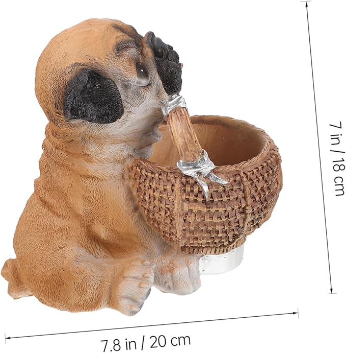 1Pc Cute Puppy Resin Key Holder Tray Multi Functional Storage Basket for Sundries Creative Desktop Adornment for Home Decor for Entryway and Organizing