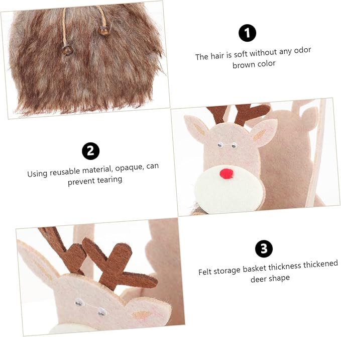 Abaodam 2pcs Fawn Design Candy Holder for Christmas Festive Storage Basket for Treats and Versatile Xmas Decoration and Packaging