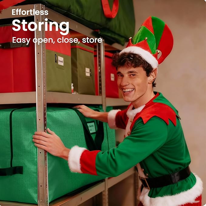 Christmas Tree Storage Bag 9 Ft, Tree Bags for Storage 9 Foot Christmas Tree Bag Storage Box - Strong, Extra Large, Waterproof, Reinforced Handles, Dual Zippers, Wide Opening Green Xmas Tree bag