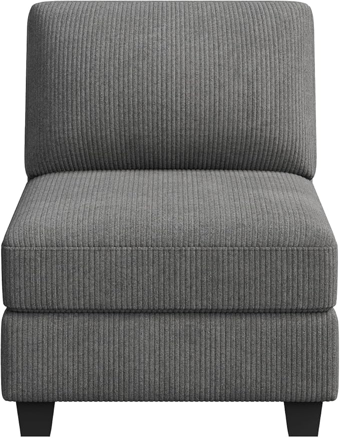 HONBAY Modular Sectional Sofa, Armless Chair for Sectional Couch, Grey