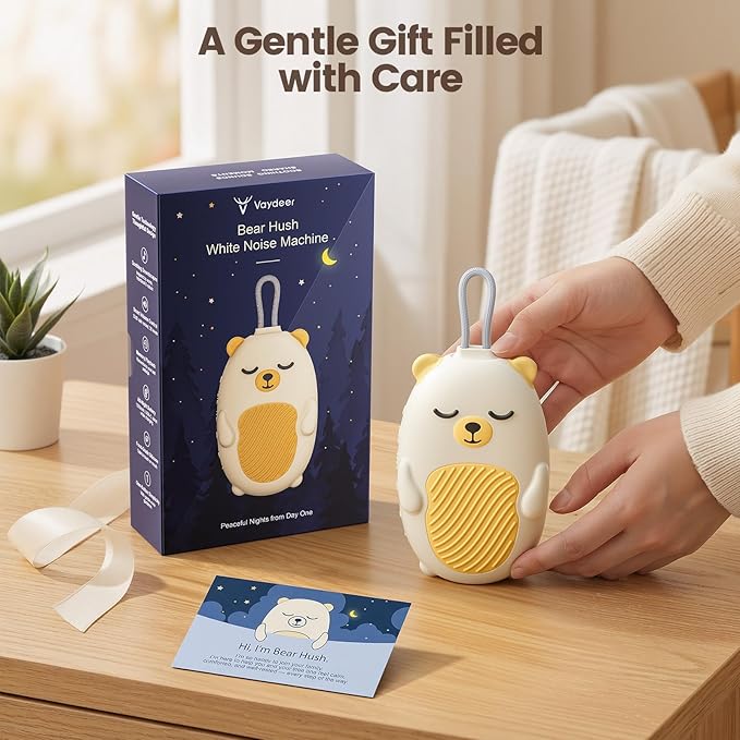 Vaydeer Baby Sound Machine for Sleep, White Noise Machine with 115 Sounds & 4 Modes, for New Moms & Newborns, Baby Sleep Soother, 54 dB Safe,Gift for Mom, Nursery Essentials