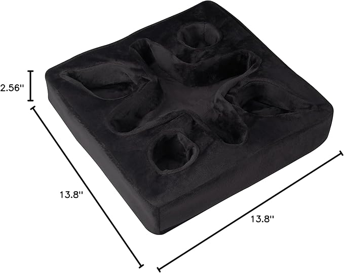 Couch and Bed Cup Holder Pillow, Sofa Refreshment Tray for Drinks/Remote Control/Snacks Holder (Black)