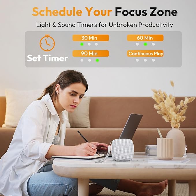 Portable Sound Machine for Travel, White Noise Sound Machine for Sleeping, 52-Hour Lasting Mini Noise Machine with 21 Quality Non-looping Sounds, Headphone Jack, Memory, Timer for Adults,Hotel (White)