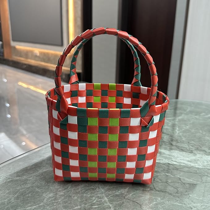 Handwoven Storage Basket Customizable Color Christmas Wedding Decoration Organiser