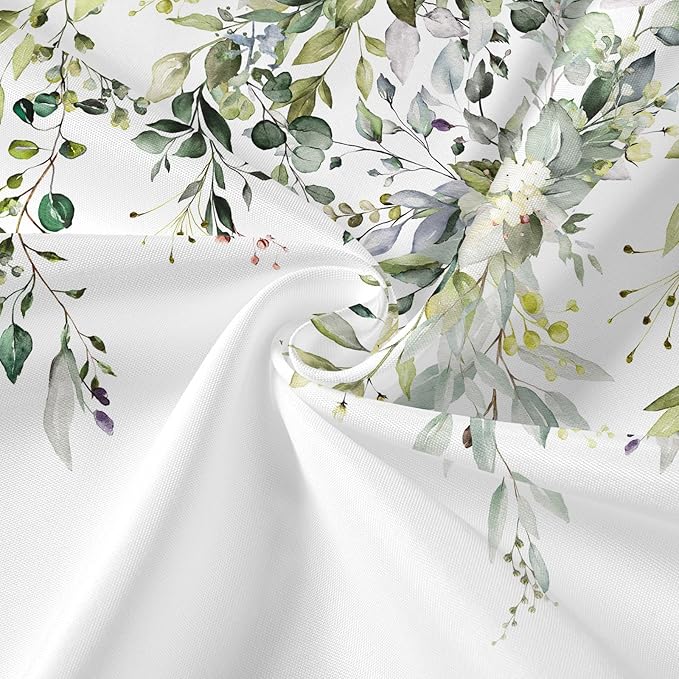 Gibelle 3 in 1 Shower Curtain Set, 72x72 Sage Green Eucalyptus Bath Curtain and PEVA Liner Set with 12 Metal Hooks, Waterproof Fabric Bathroom Curtain