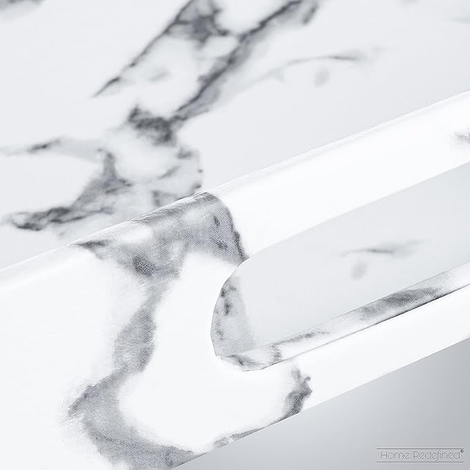Home Redefined Modern Elegant 17.5"x12" Rectangle White Marble Faux Leather Decorative Tray Ottoman Coffee Table Perfume Living Room Kitchen Serving Tray Display Vanity with Handles for All Occasion's