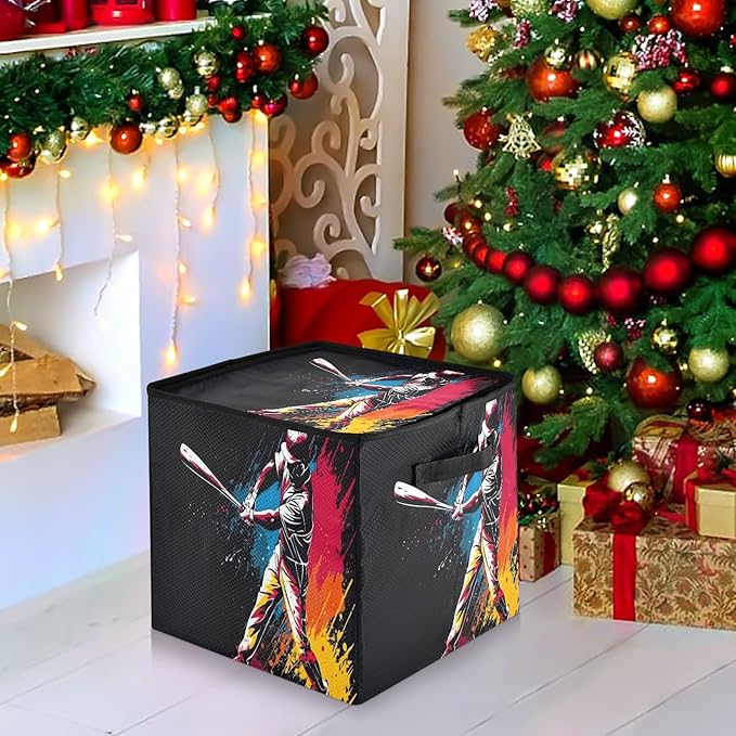 Kigai Baseballer Christmas Ornament Storage Box with Zipper & Adjustable Dividers Holiday Ornament Organizer Xmas Storage Container, 64 Balls